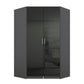 Rauch Celle High Gloss Effect Grey 2 Door Corner Wardrobe