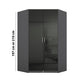 Rauch Celle High Gloss Effect Grey 2 Door Corner Wardrobe - Dimensions