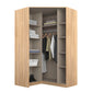 Rauch Celle High Gloss Effect Grey With Carcase Light Textured Oak 2 Door Corner Wardrobe - Interior Styled in a Bedrom