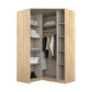 Rauch Celle Light Textured Oak Carcase With High Gloss White 2 Door Corner Wardrobe - interior Styled in a Bedroom