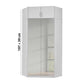 Rauch Celle White  2 Door Corner Wardrobe With Top Unit - Dimensions