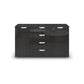 Rauch Glamour Chest of 2 Door & 4 Drawer Grey High Gloss Effect - Front Closeup View