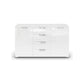 Rauch Glamour Chest of 2 Door & 4 Drawer White High Gloss Effect - Front Closeup View