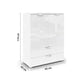 Rauch Glamour Chest of Tall 2 Door & 2 Drawer White High Gloss Effect - Dimensions