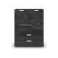 Rauch Glamour Chest of Tall 2 Door & 2 Drawer Grey High Gloss Effect - Front Closeup View