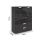 Rauch Glamour Chest of Tall 2 Door & 2 Drawer Grey High Gloss Effect - Dimensions