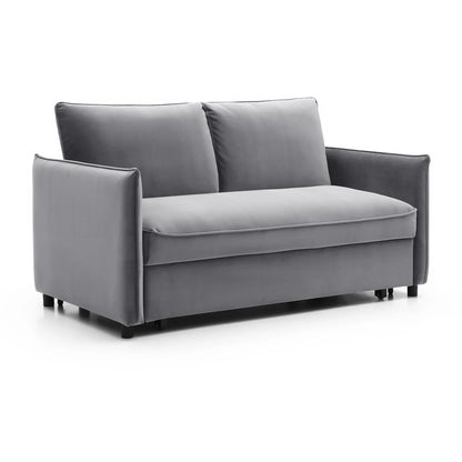 Claire Plush Velvet Grey Sofa Bed - Pendle Village Furniture