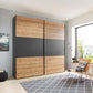 Corfu Bianco Oak & Graphite Sliding Door Wardrobe