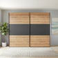 Corfu Bianco Oak & Graphite Sliding Door Wardrobe