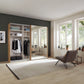 One Open Door of Corfu Bianco Oak and Mirror Front Sliding Door Wardrobe