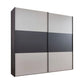 Sliding wardrobe door with a two-tone design on a white background