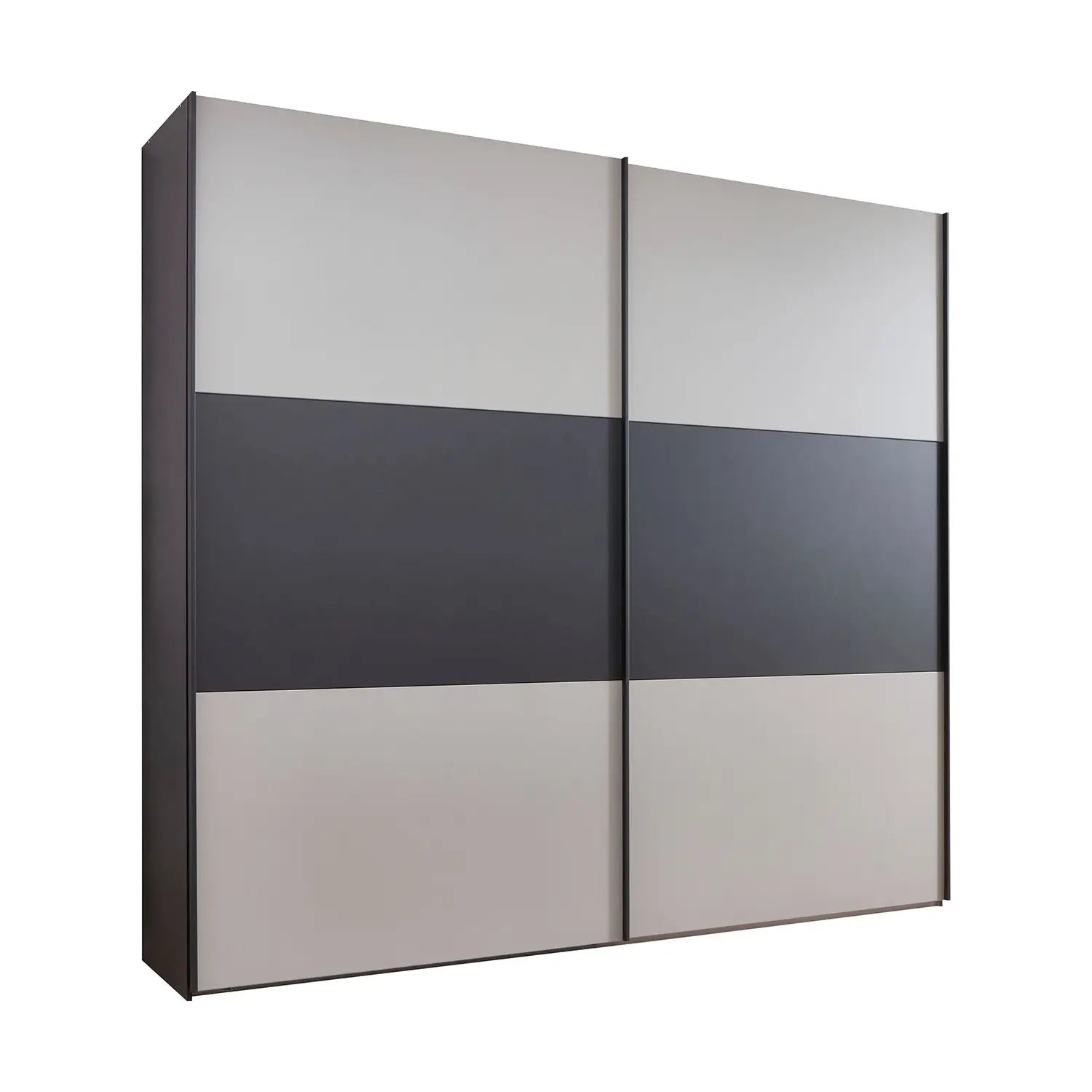 Sliding wardrobe door with a two-tone design on a white background