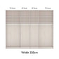 Corfu 250cm Closet organizer with measurements on a white background