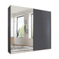 Modern Corfu wardrobe with sliding doors  in Graphite and Mirror in a room with a window view
