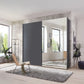 Corfu Graphite Sliding Door Wardrobe With Mirror on Right Door