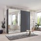 Corfu Graphite Sliding Door Wardrobe With Mirror by Wiemann