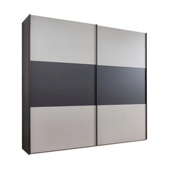 Sliding wardrobe door with a two-tone design on a white background