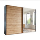 Corfu Sliding Door Wardrobe with Graphite Carcase, Bianco Oak and Mirror Front