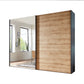 Corfu Sliding Door Wardrobe with Graphite Carcase, Bianco Oak and Mirror Front