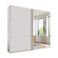 Corfu White Matt 2 Door sliding Wardrobe with Mirror on the right door