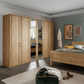 6 Door Bianco Oak Wardrobe with Mirror