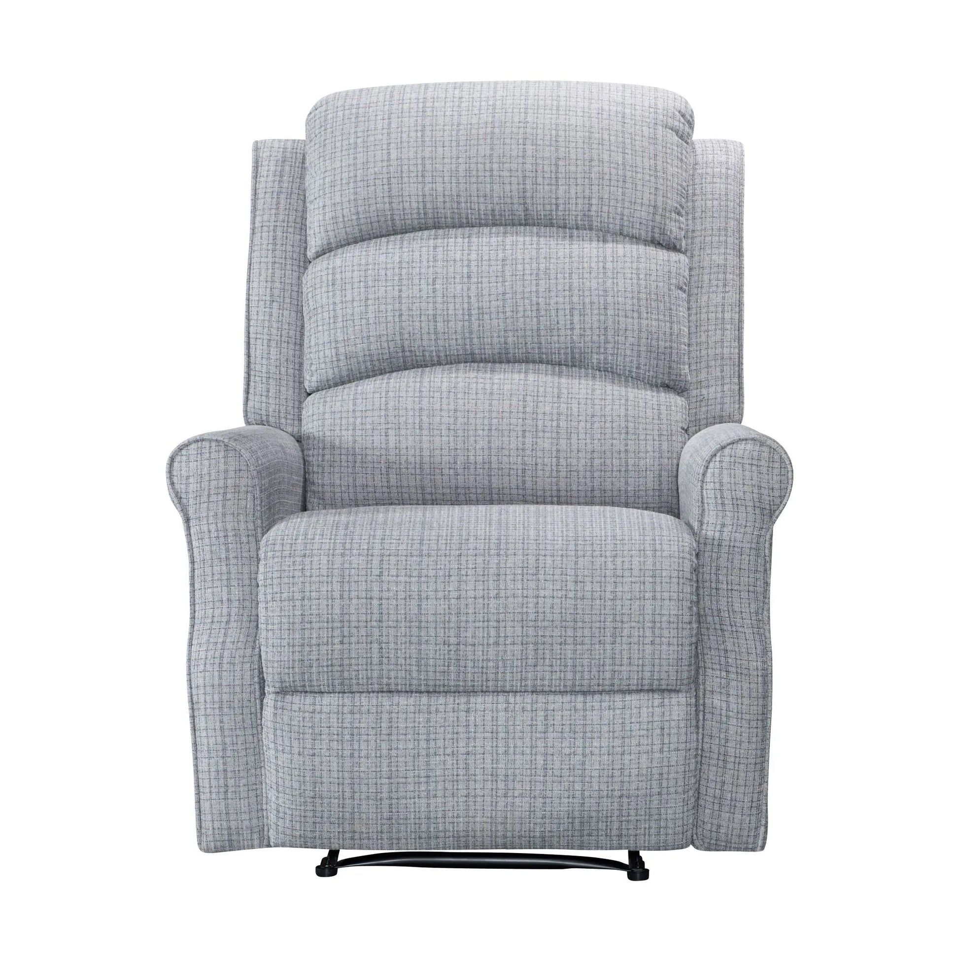 Daxter Grey Chenille Manual Recliner Armchair - Pendle Village Furniture