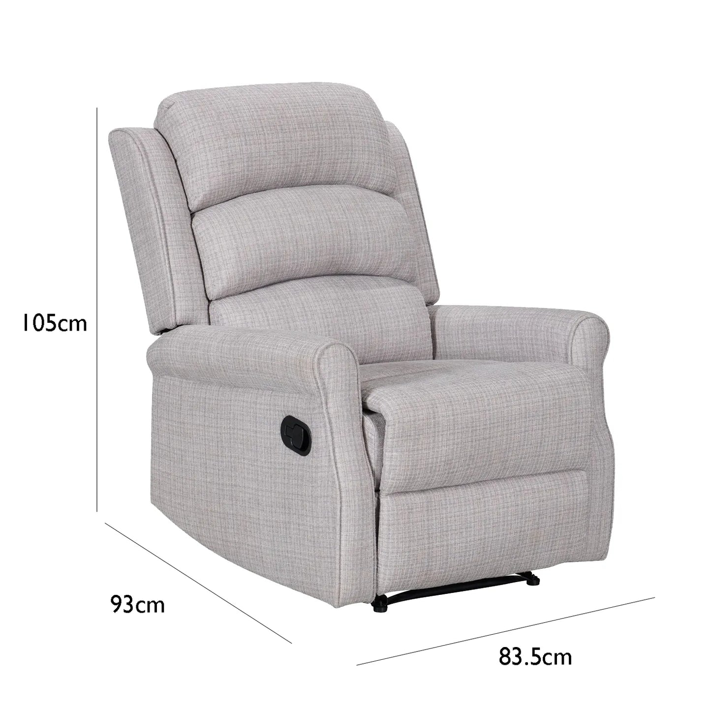 Daxter Natural Chenille Manual Recliner Armchair - Pendle Village Furniture