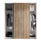 Space-saving 2 door sliding wardrobe in grey finish