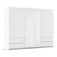 Elon 181cm White 3 Door Sliding Wardrobe with Drawers