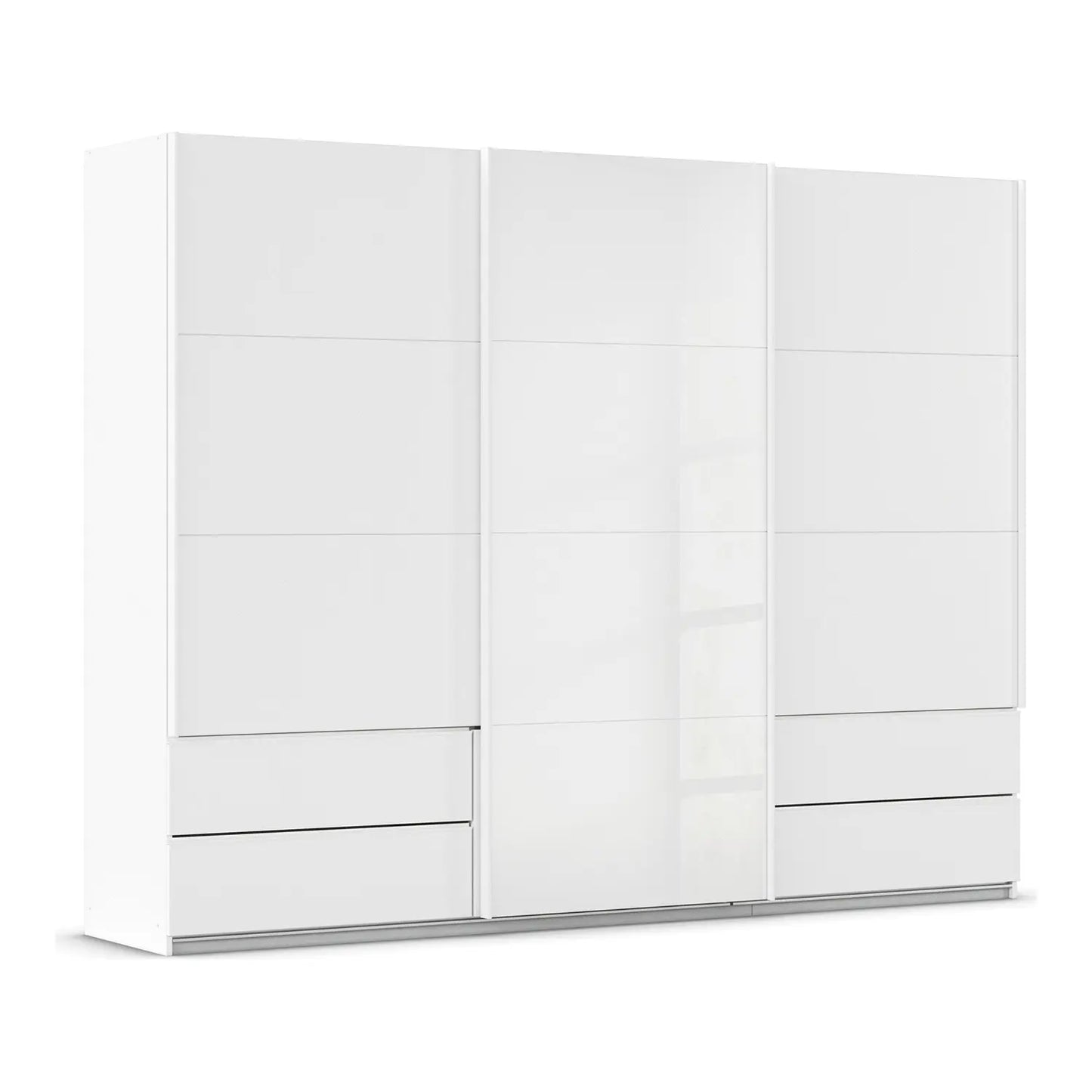 Elon 181cm White 3 Door Sliding Wardrobe with Drawers