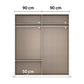 Elon 181cm White Sliding 2 Door Wardrobe with Drawers & Grey Mirror - Interior view