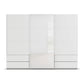 Elon 181cm White 3 Door Sliding Wardrobe with Drawers - Front view