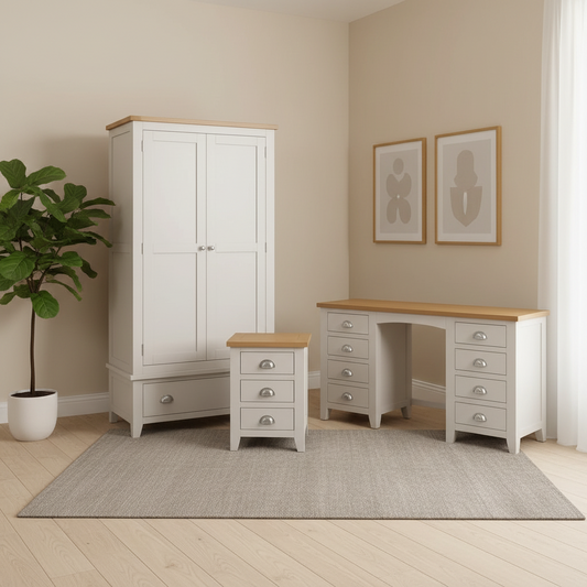 Emily 2 Door Wardrobe, 3 Drawer Bedside & Dressing Table
