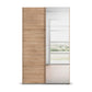 Eve 2 Door Sliding Wardrobe in Sonoma Oak with Mirror - Front View