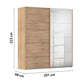 Eve 2 Door Sliding Wardrobe in Sonoma Oak with Mirror width 201cm