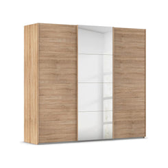 Large 242cm Wide Eve 3 Door Sliding Wardrobe with Mirror