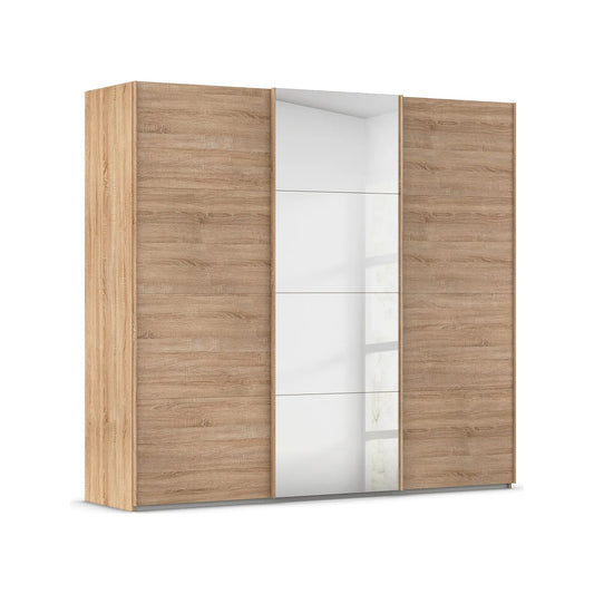 Large 242cm Wide Eve 3 Door Sliding Wardrobe with Mirror