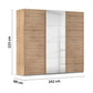 Rauch Wooden wardrobe with dimensions labeled on a white background