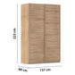 Small 137cm Sliding Wooden wardrobe with dimensions indicated on a white background