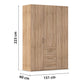 Rauch Eve Sonoma Oak 3 Door 3 Drawer Wardrobe Height 223 cm