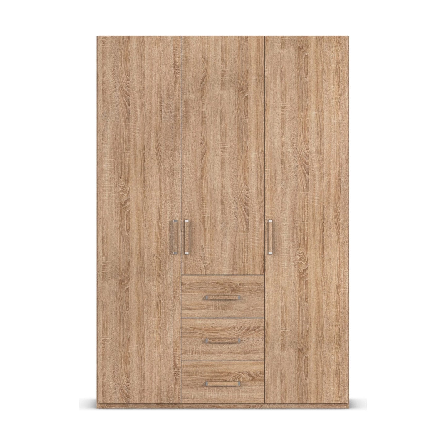 Without Mirror 3 Door 3 Drawer Sonoma Oak Wardrobe