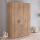 Rauch Eve Sonoma Oak 3 Door 3 Drawer Wardrobe in bedroom