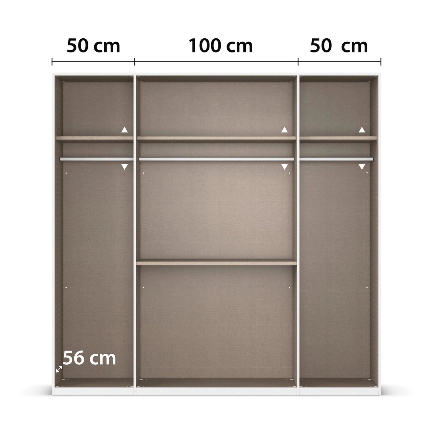 Clothing wardrobe with measurements 