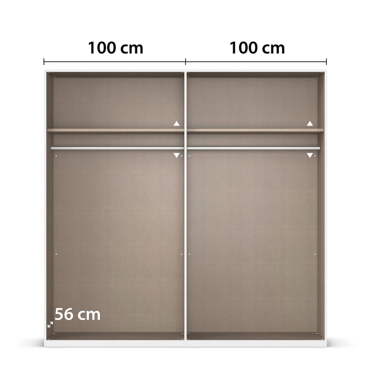 Clothing wardrobe with measurements 