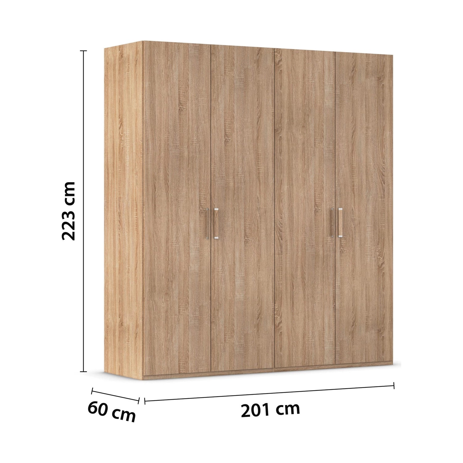 Rauch Eve Sonoma Oak 4 Door hinged Wardrobe Height 223 cm
