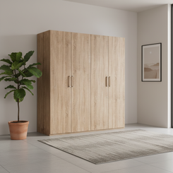 Rauch Evelyn 4 Door hinged wardrobe in Sonoma Oak