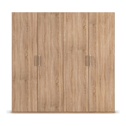 Without Mirror 4 Door Sonoma Oak hinged Wardrobe