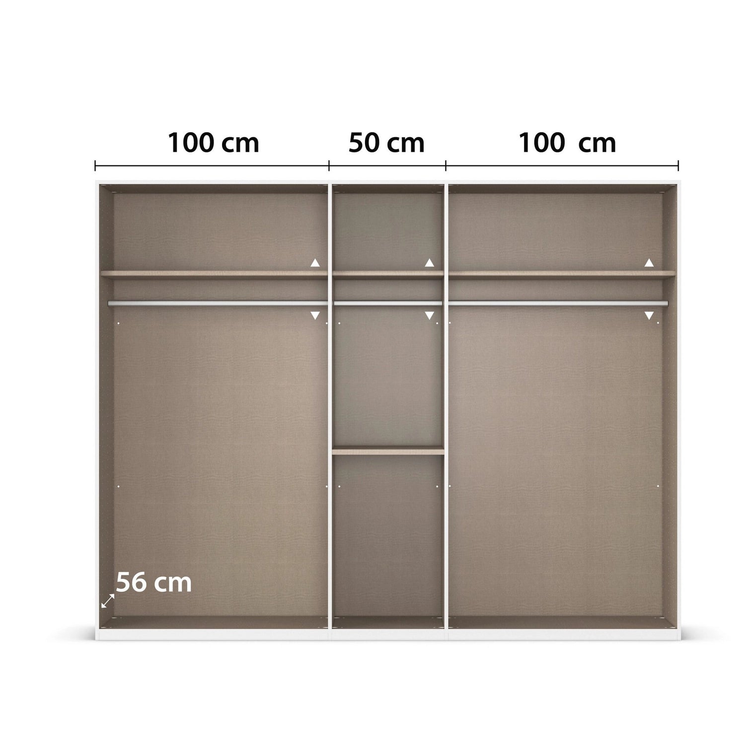 Clothing wardrobe with measurements 