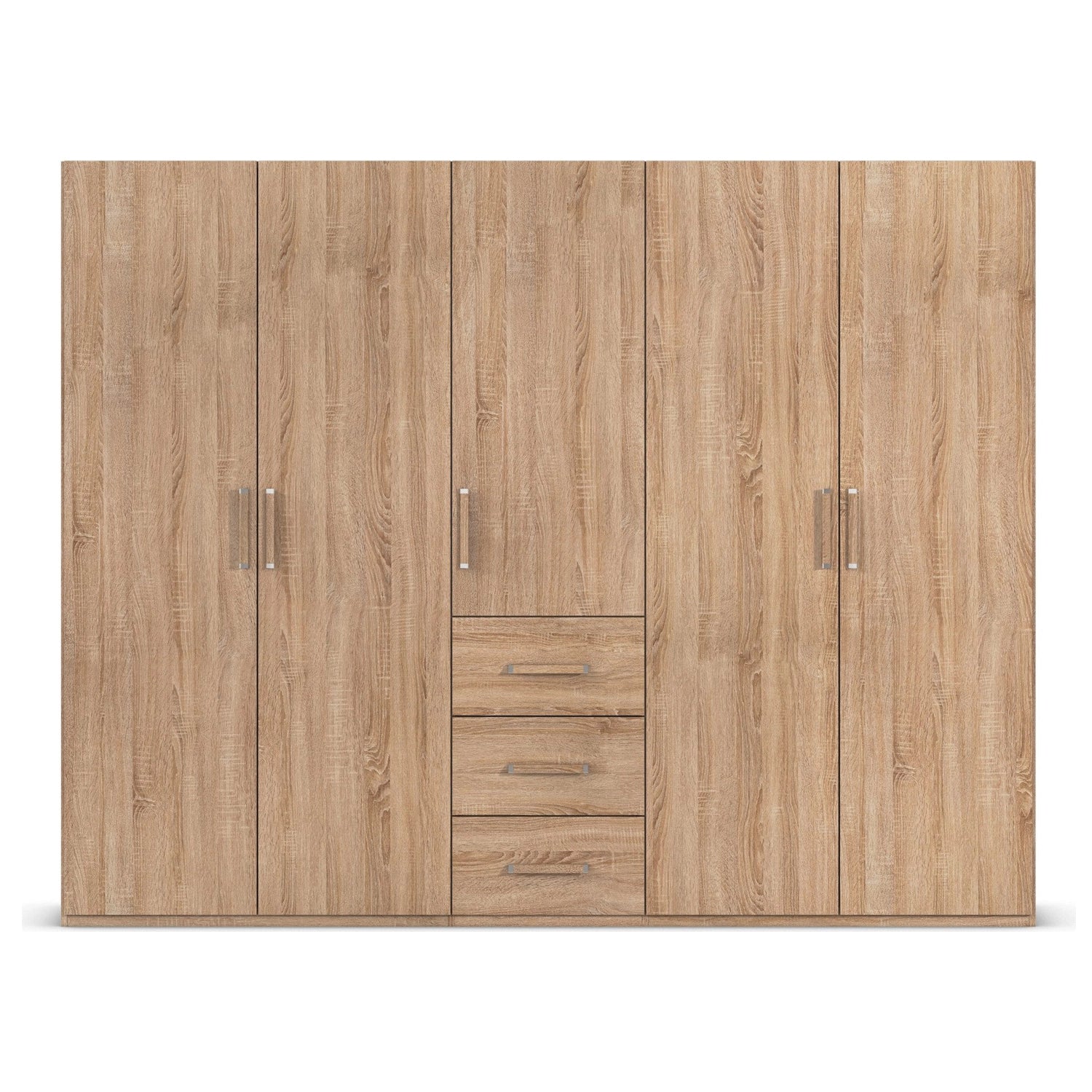 Without Mirror 5 Door 3 Drawer Sonoma Oak Wardrobe