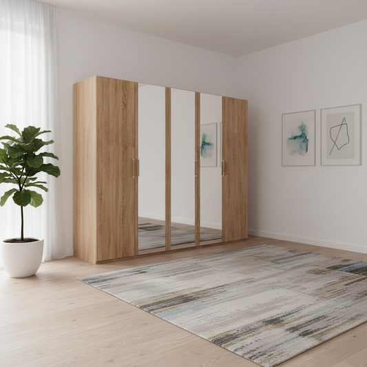 Eve Sonoma Oak 5 door Hinged Wardrobe